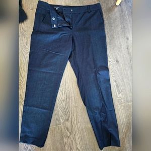 Judith and Charles wool pencil trousers, pinstripe navy